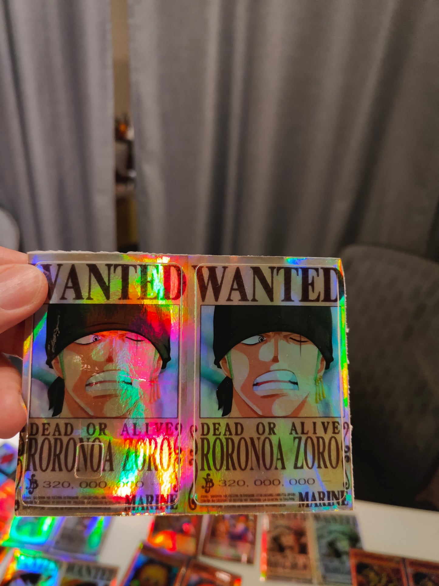 One Piece - Zoro Wanted Poster Holographic Credit Card Sticker (Please Read Description)