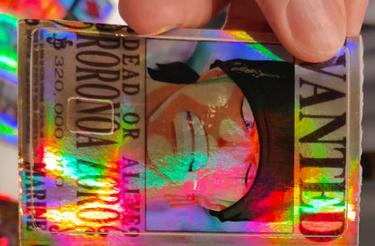 One Piece - Zoro Wanted Poster Holographic Credit Card Sticker (Please Read Description)