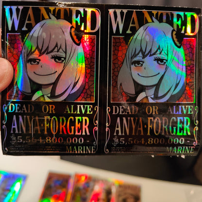 Spy X Family - Anya Wanted Poster Holographic Credit Card Sticker (Please Read Description)