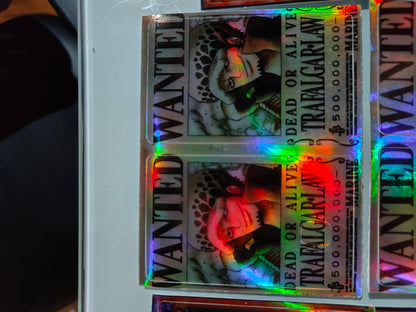 One Piece - Law Wanted Poster Holographic Credit Card Sticker (Please Read Description)