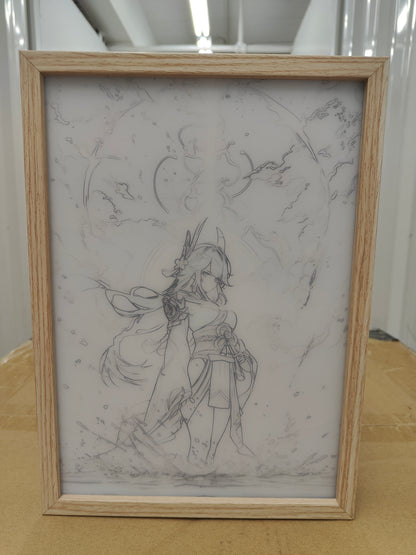Genshin Impact - Raiden Shogun Light Up Frame Art Portrait