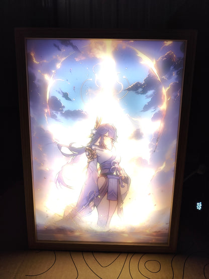 Genshin Impact - Raiden Shogun Light Up Frame Art Portrait