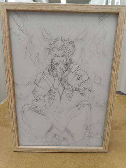 Jujutsu Kaisen - Sukuna Style 1 Light Up Frame Art Portrait