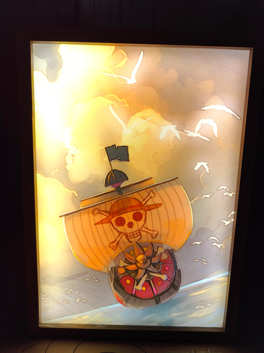 One Piece - Thousand Sunny Light Up Frame Art Portrait