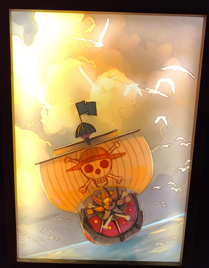 One Piece - Thousand Sunny Light Up Frame Art Portrait