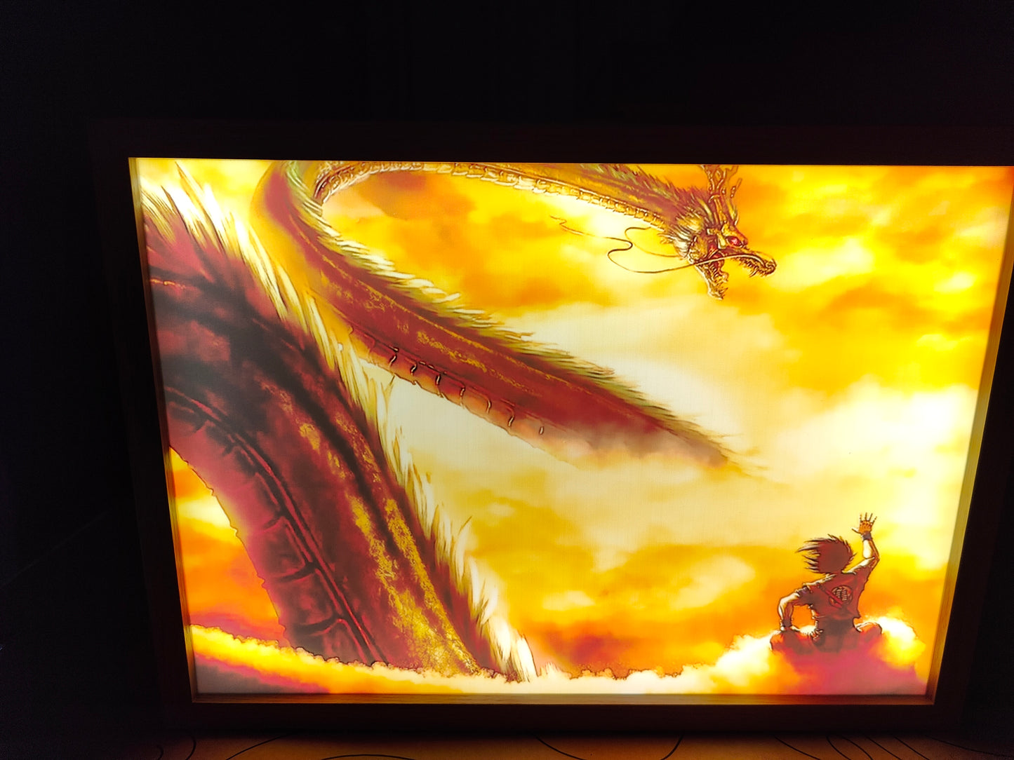 Dragon Ball(DBZ) - Goku And Shenron  Light Up Frame Art Portrait