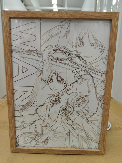Genshin Impact - Wanderer Style 2 Light Up Frame Art Portrait