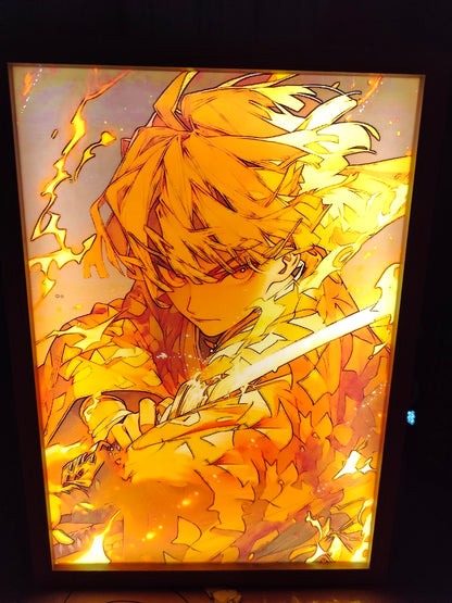 Demon Slayer - Zenitsu Style 1 Light Up Frame Art Portrait