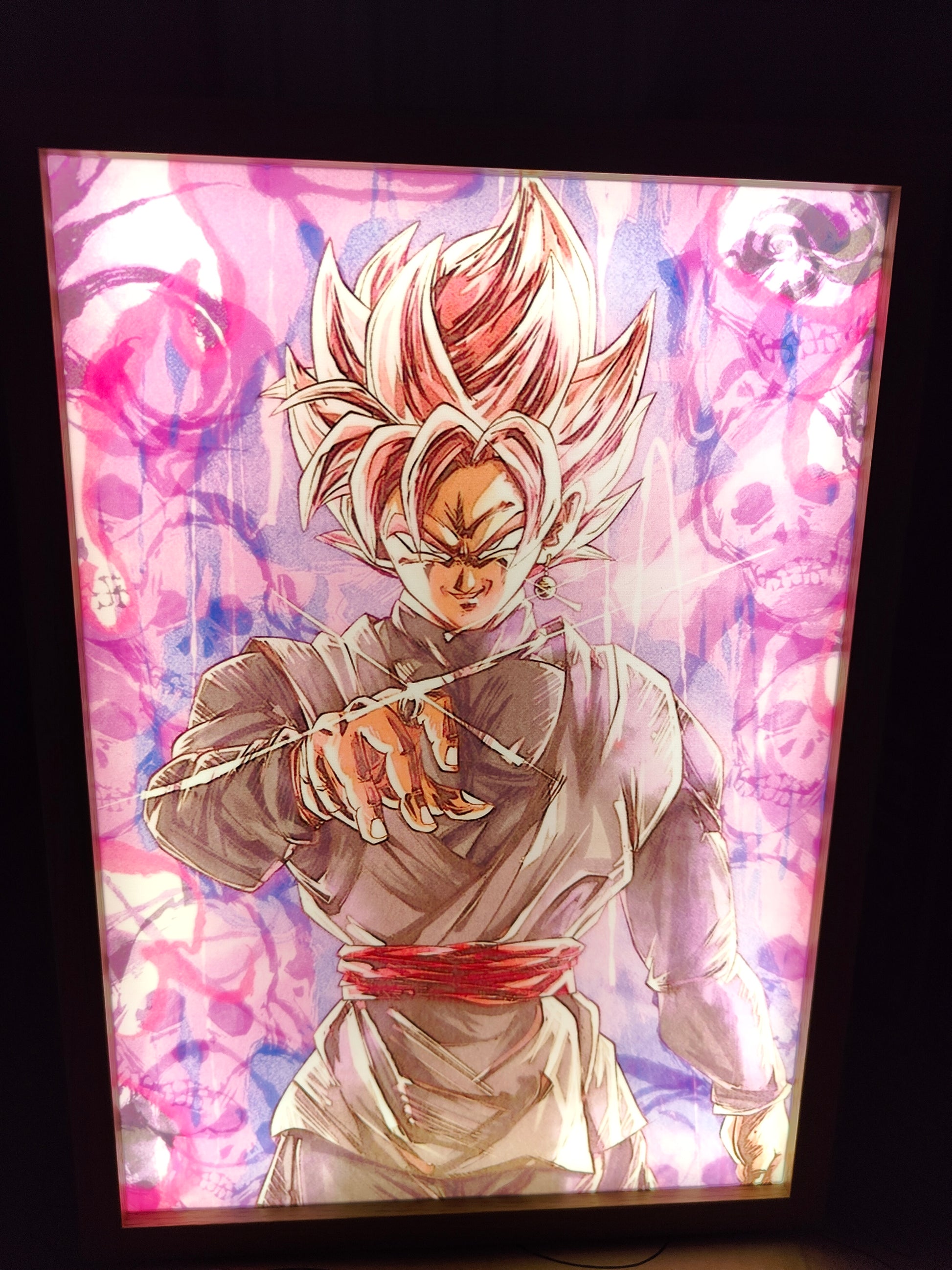 Blue Super Saiyan, Framed Acrylic Anime Painting