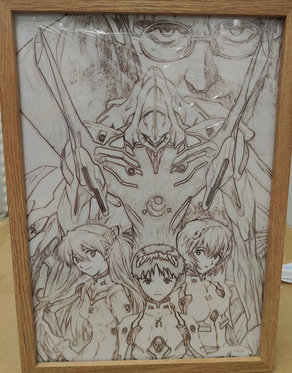 Neon Genesis Evangelion - Cast Light Up Frame Art Portrait