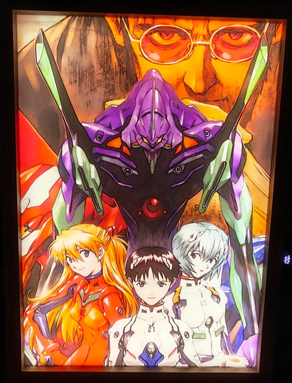 Neon Genesis Evangelion - Cast Light Up Frame Art Portrait