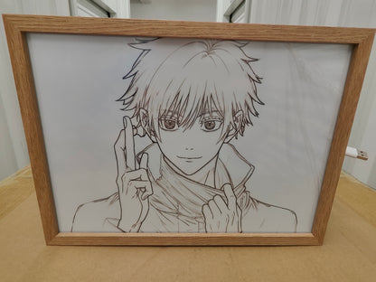 Jujutsu Kaisen - Gojo Style 1 Light Up Frame Art Portrait