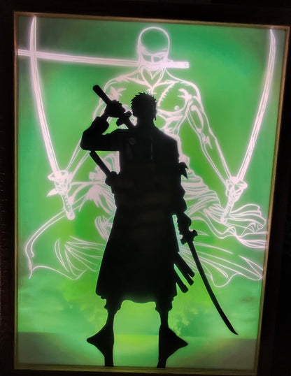 One Piece - Zoro Style 1 Light Up Frame Art Portrait