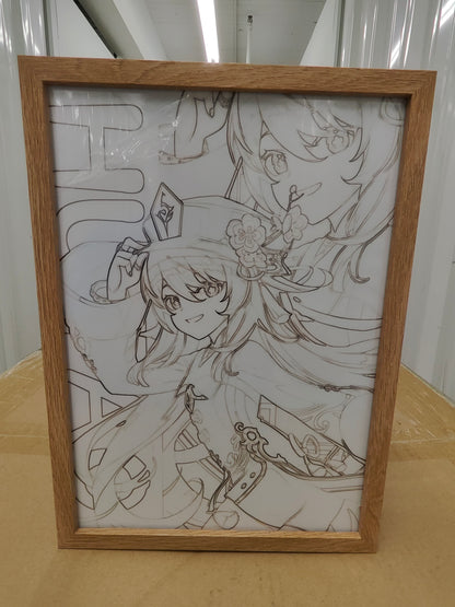 Genshin Impact - Hu Tao Style 1 Light Up Frame Art Portrait