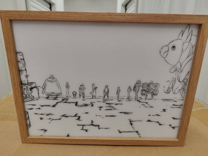 One Piece - Cast Style A Light Up Frame Art Portrait