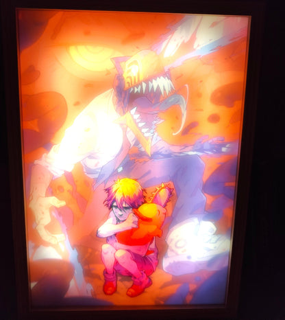 Chainsaw Man - Denji Light Up Frame Art Portrait
