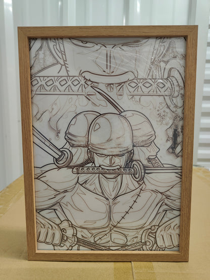 One Piece - Zoro Style 2 Light Up Frame Art Portrait