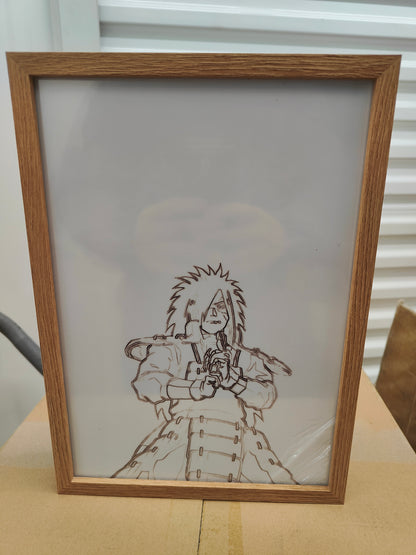 Naruto Shippuden - Madara Style 1 Light Up Frame Art Portrait