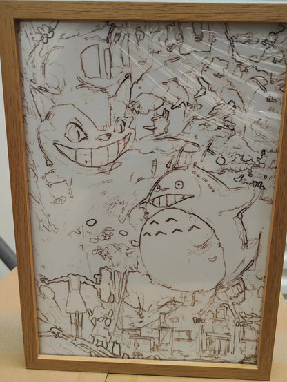 Studio Ghibli - Totoro Style 2 Light Up Frame Art Portrait