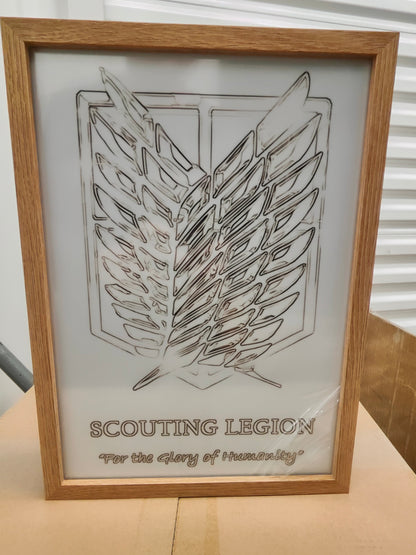 Attack on Titan - Scout Symbol Light Up Frame Art Portrait