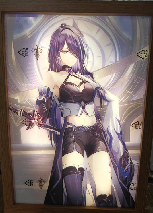 Honkai Star Rail HSR - Acheron Style A Light Up Frame Art Portrait