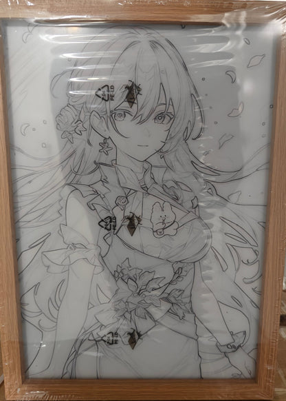 Honkai Star Rail HSR - Himeko Style A Light Up Frame Art Portrait
