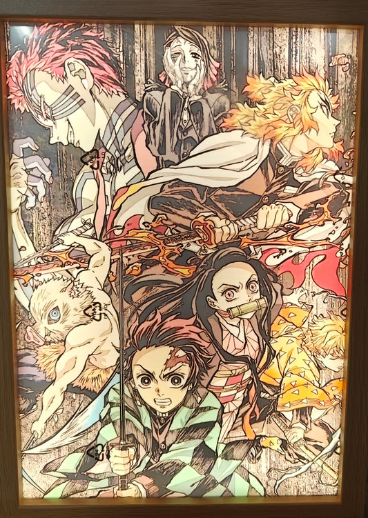 Demon Slayer - Cast Light Up Frame Art Portrait