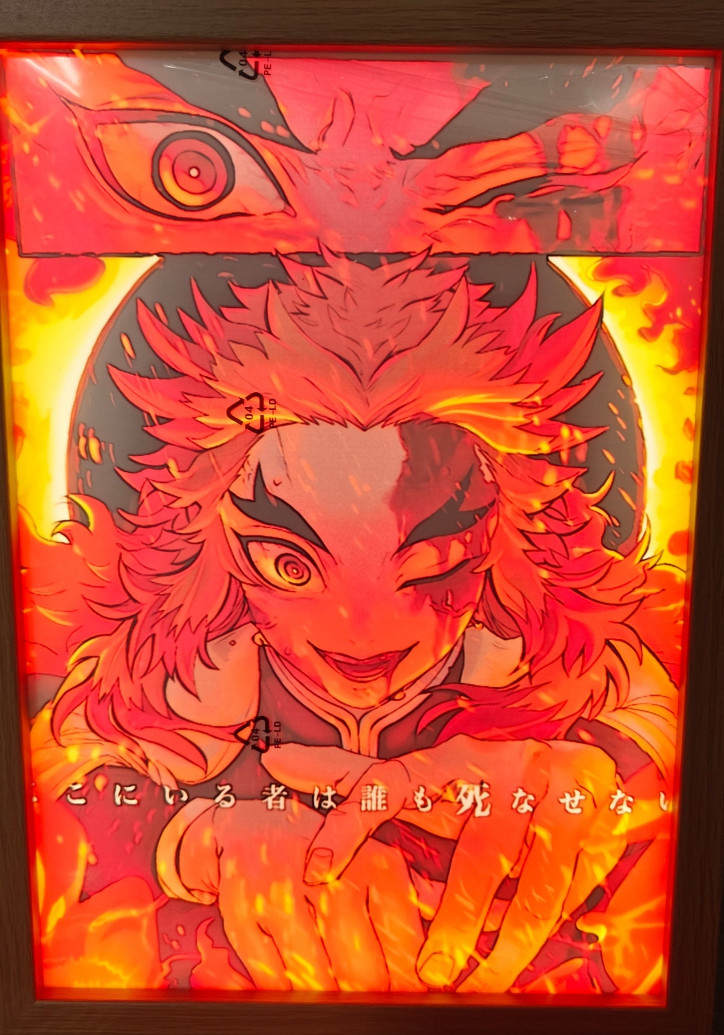 Demon Slayer - Rengoku Style A Light Up Frame Art Portrait