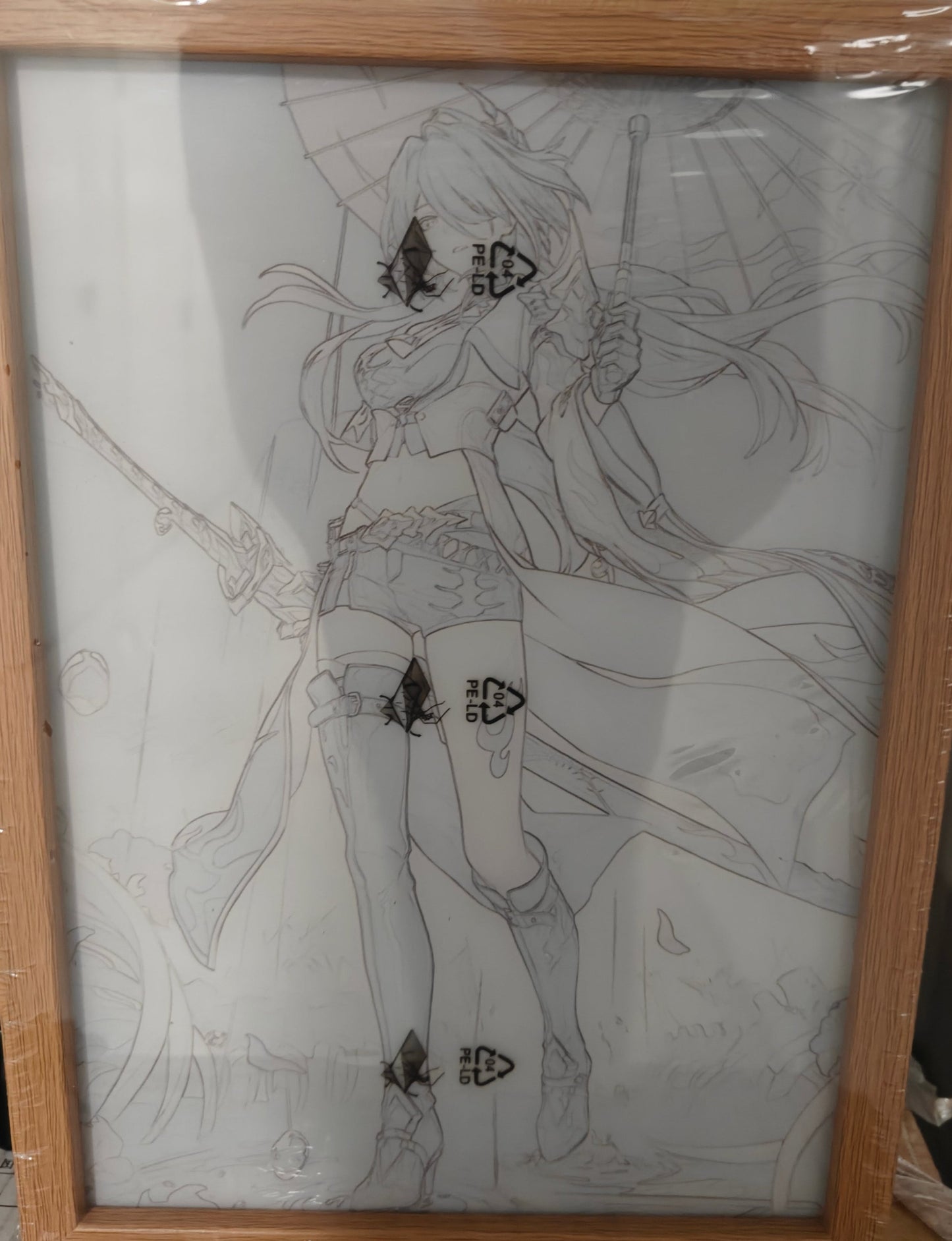 Honkai Star Rail HSR - Acheron Style B Light Up Frame Art Portrait