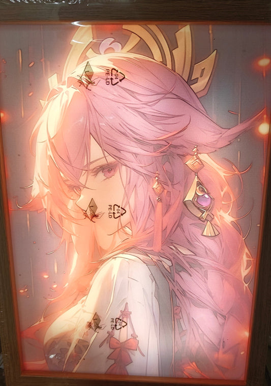 Genshin Impact - Yae Miko Style A Light Up Frame Art Portrait