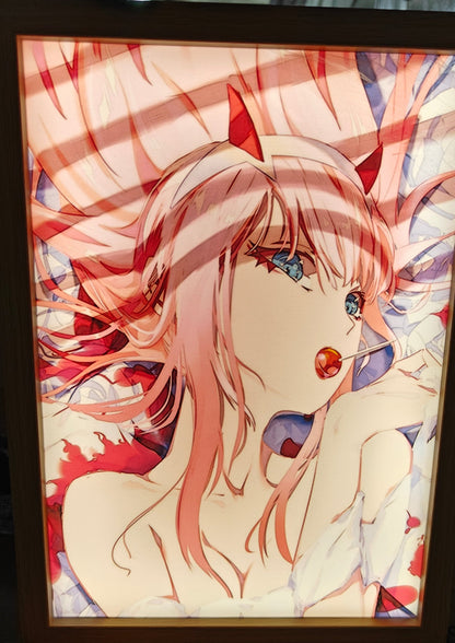 Darling In The Franxx -  Zero Two Style A Light Up Frame Art Portrait