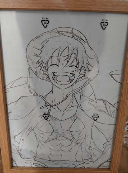 One Piece - Luffy Style A Light Up Frame Art Portrait