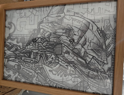 Neon Genesis Evangelion -  EVA 01 Style A Light Up Frame Art Portrait