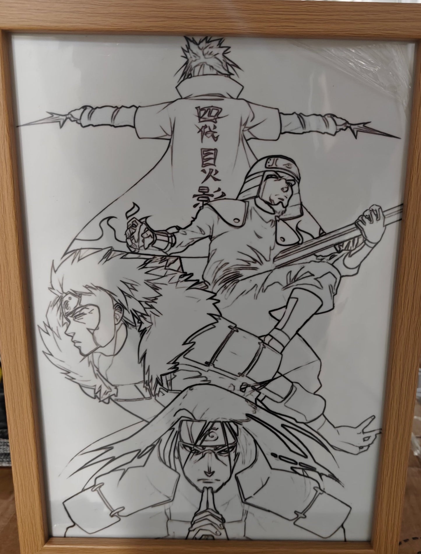 Naruto Shippuden -  Hokages Light Up Frame Art Portrait