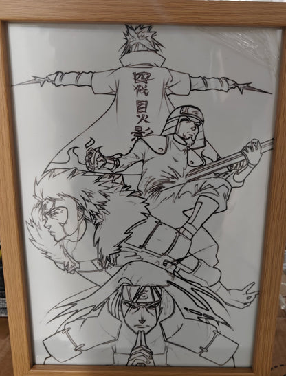 Naruto Shippuden -  Hokages Light Up Frame Art Portrait