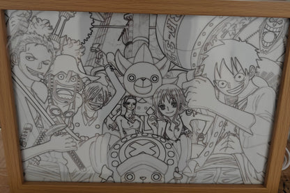 One Piece - Cast Style B Light Up Frame Art Portrait