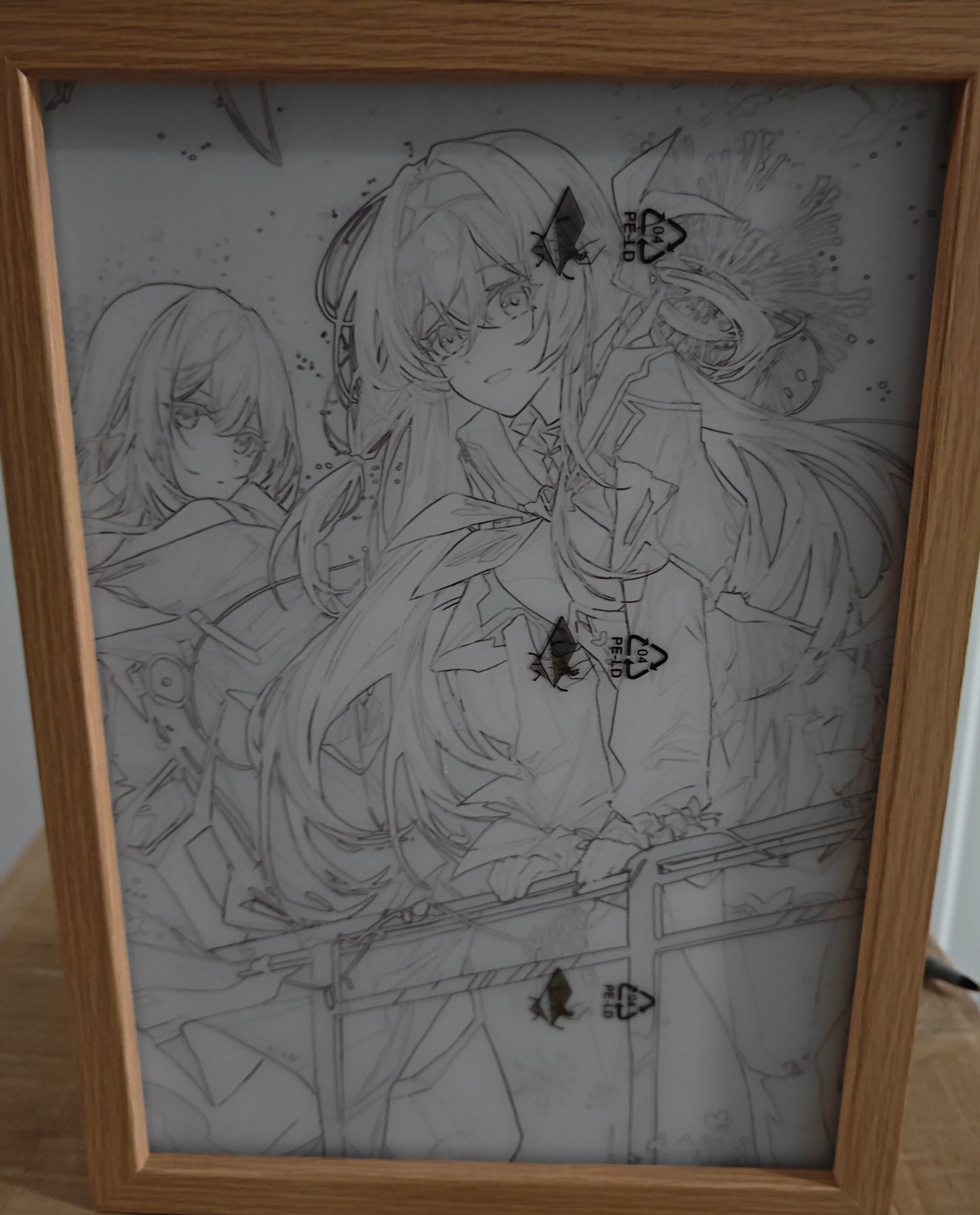 Honkai Star Rail HSR - Firefly & Stelle Light Up Frame Art Portrait