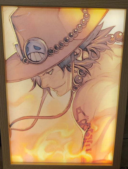 One Piece - Ace Style 1 Light Up Frame Art Portrait