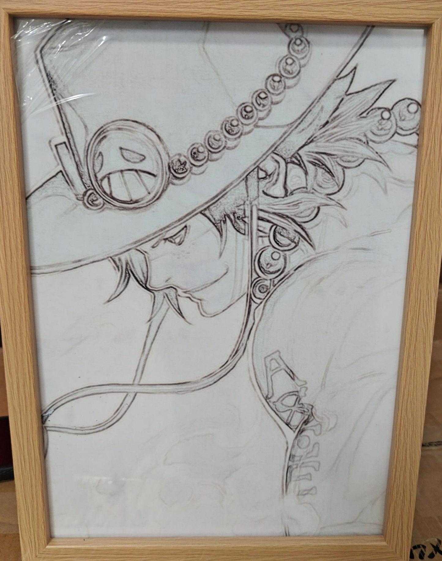 One Piece - Ace Style B Light Up Frame Art Portrait