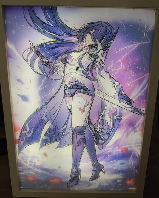 Honkai Star Rail HSR - Acheron Style D Light Up Frame Art Portrait