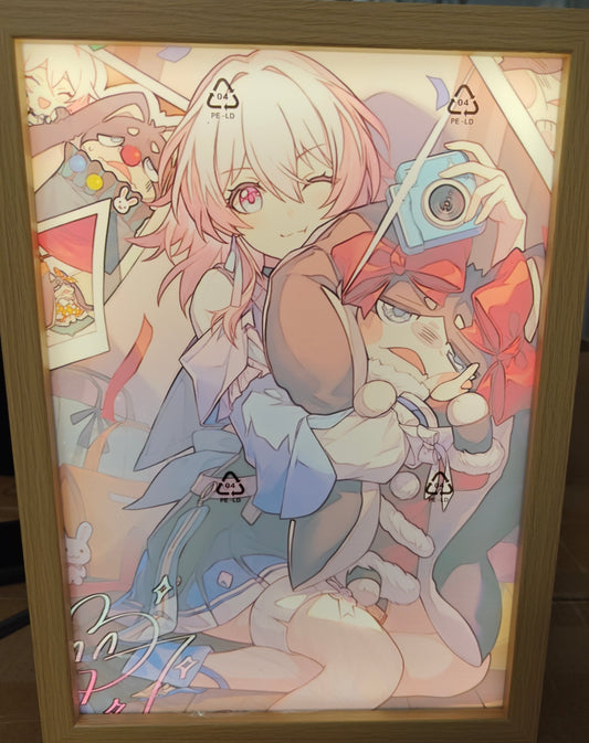 Honkai Star Rail HSR - March 7th Light Up Frame Art Portrait