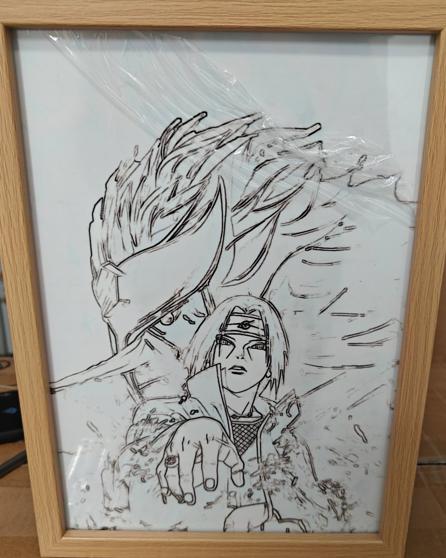 Naruto Shippuden - Itachi Style 4 Light Up Frame Art Portrait