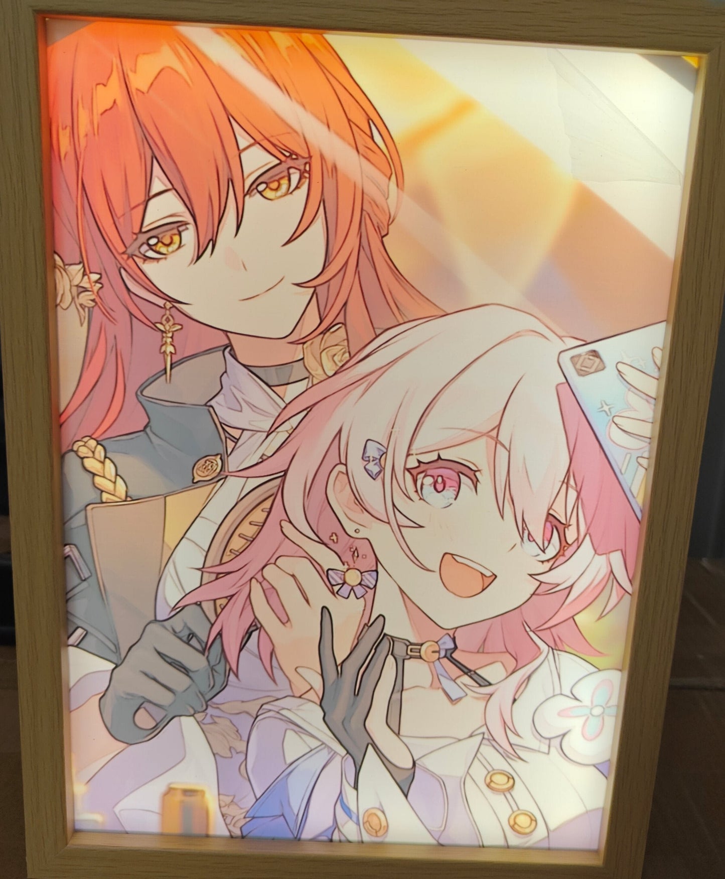 Honkai Star Rail HSR - Himeko and March 7th Light Up Frame Art Portrait