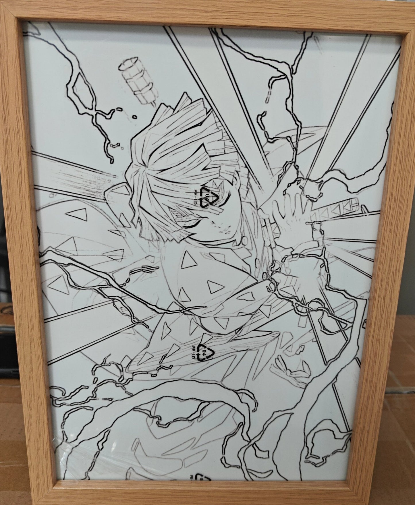 Demon Slayer - Zenitsu Style 2 Light Up Frame Art Portrait