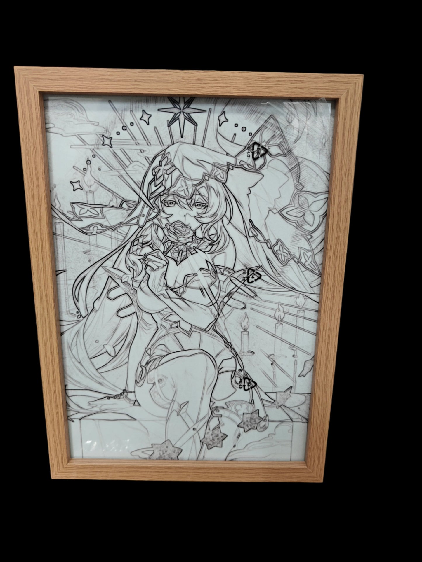 Honkai Star Rail HSR - Black Swan Light Up Frame Art Portrait