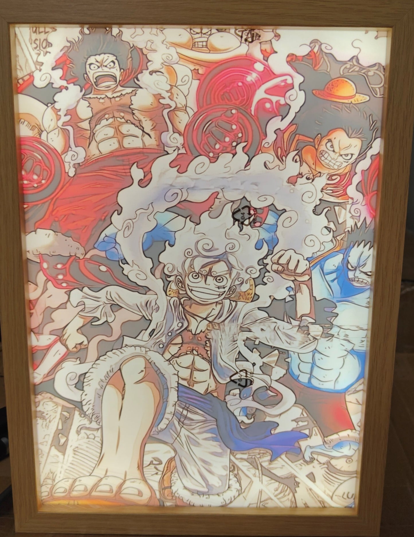 One Piece - Nika Luffy Style 5 Light Up Frame Art Portrait