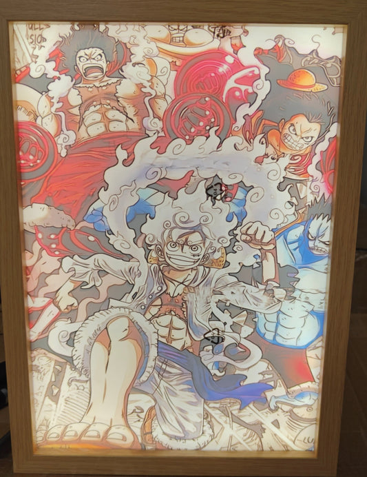 One Piece - Nika Luffy Style 5 Light Up Frame Art Portrait