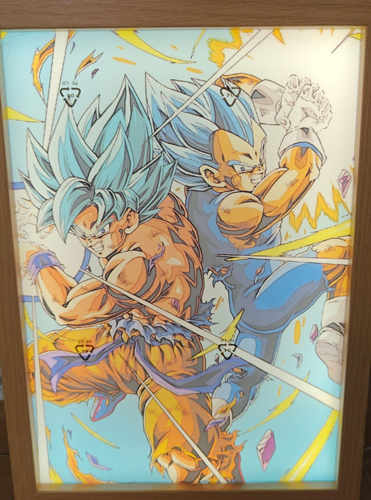 Dragon Ball - Goku And Vegeta Light Up Frame Art Portrait