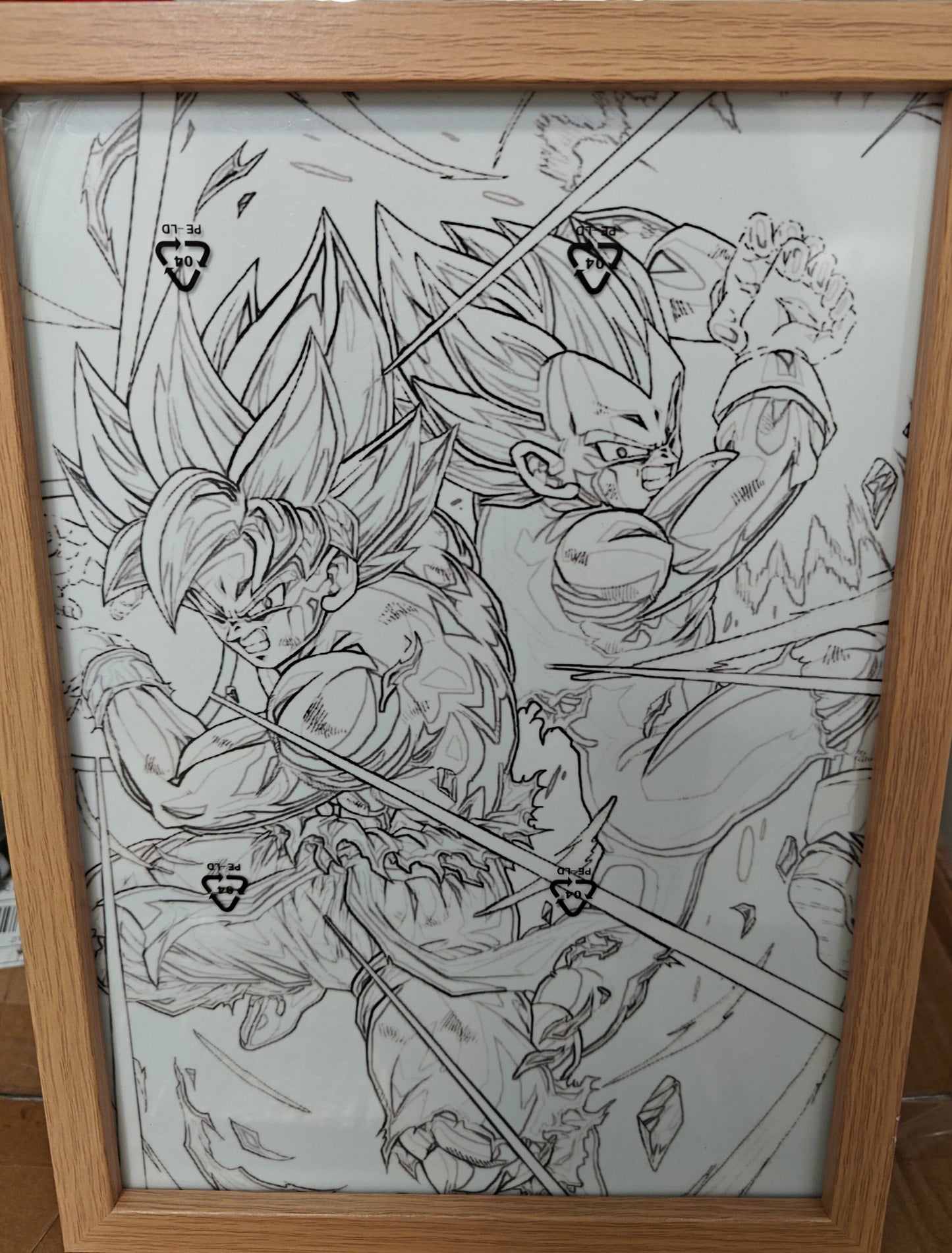 Dragon Ball - Goku And Vegeta Light Up Frame Art Portrait