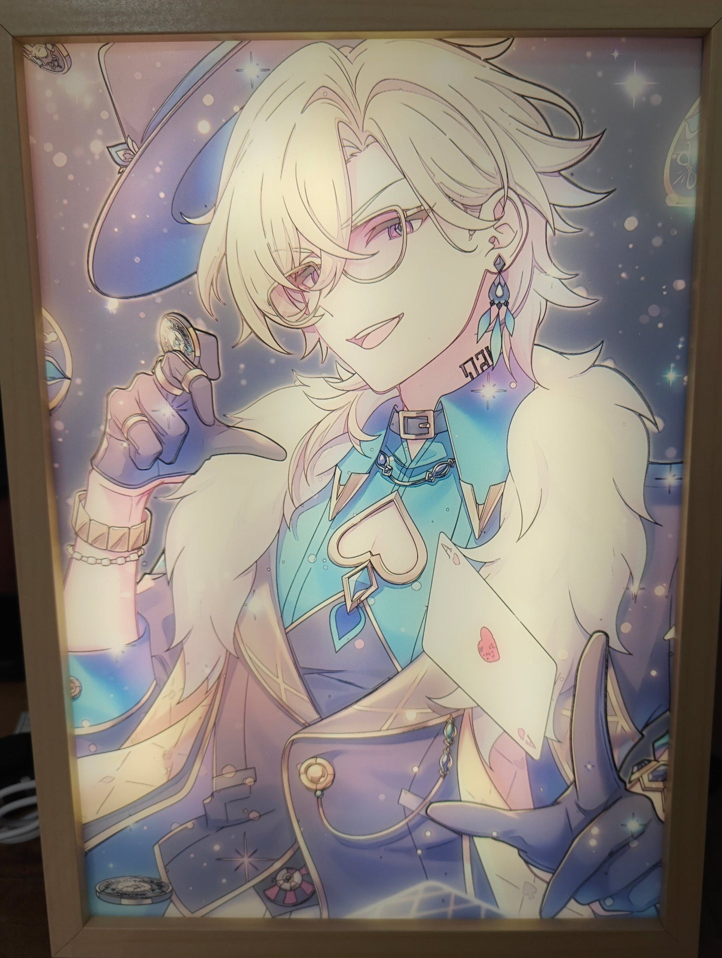 Honkai Star Rail HSR - Aventurine Style 2 Light Up Frame Art Portrait